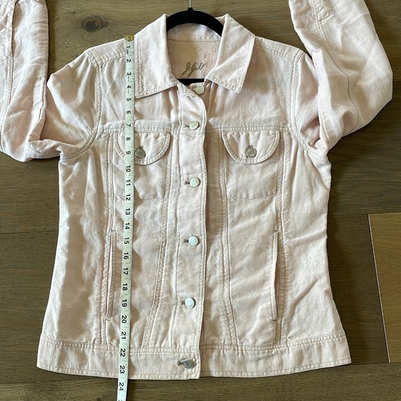 J Jill Cotton and Linen Blend Lightweight Jacket in Light Pink Size XS Tall - Picture 12 of 13